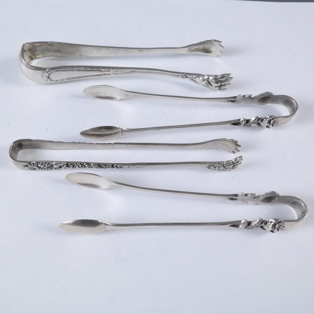 Four Various Silver Tongs (1 of 7)