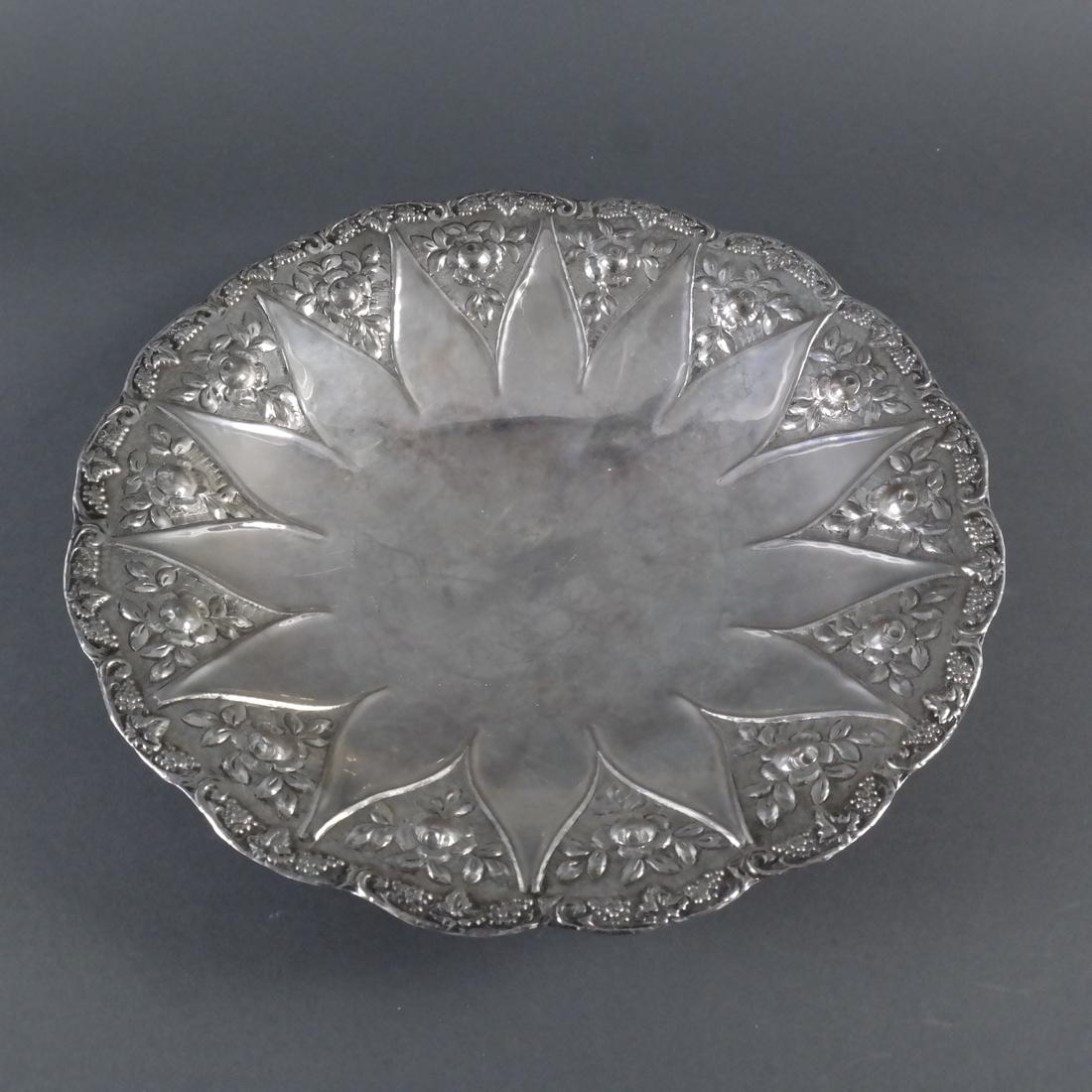 .800 Standard Silver Repousse Footed Bowl (1 of 6)