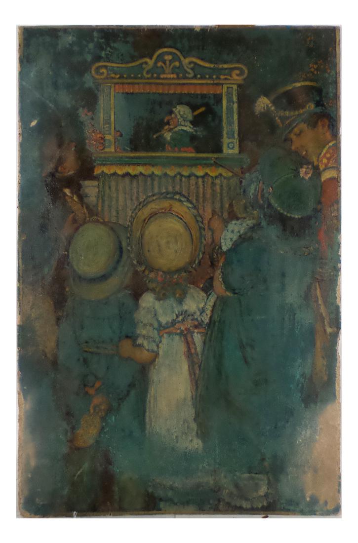 After Jerome Meyers Punch and Judy, Oil on Board (1 of 8)