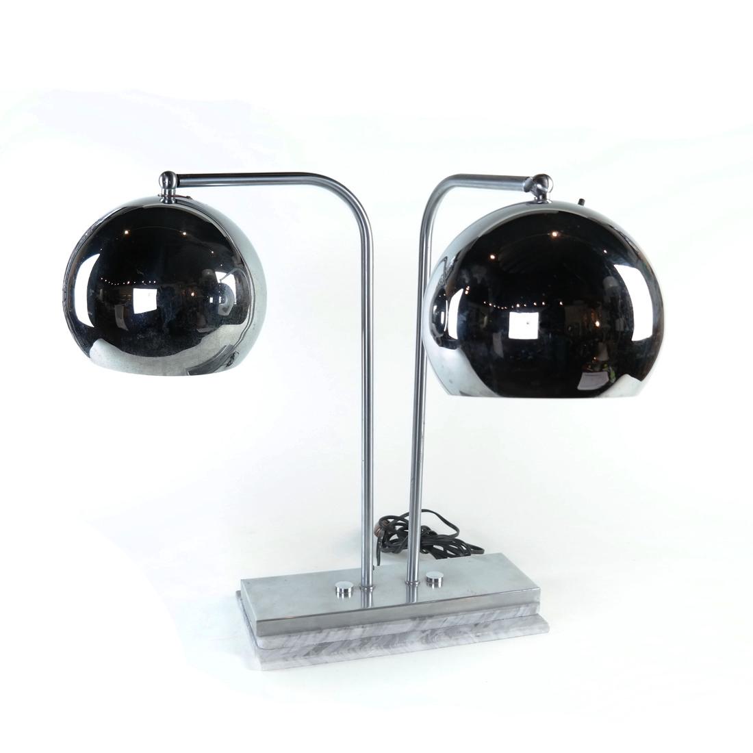 Modern Chrome and Marble Lamp (1 of 7)