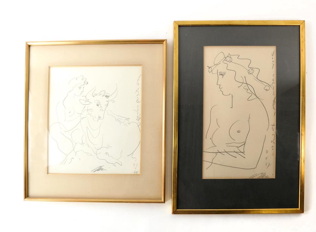 Hans Erni - Two Signed Pencil Sketches (1 of 10)