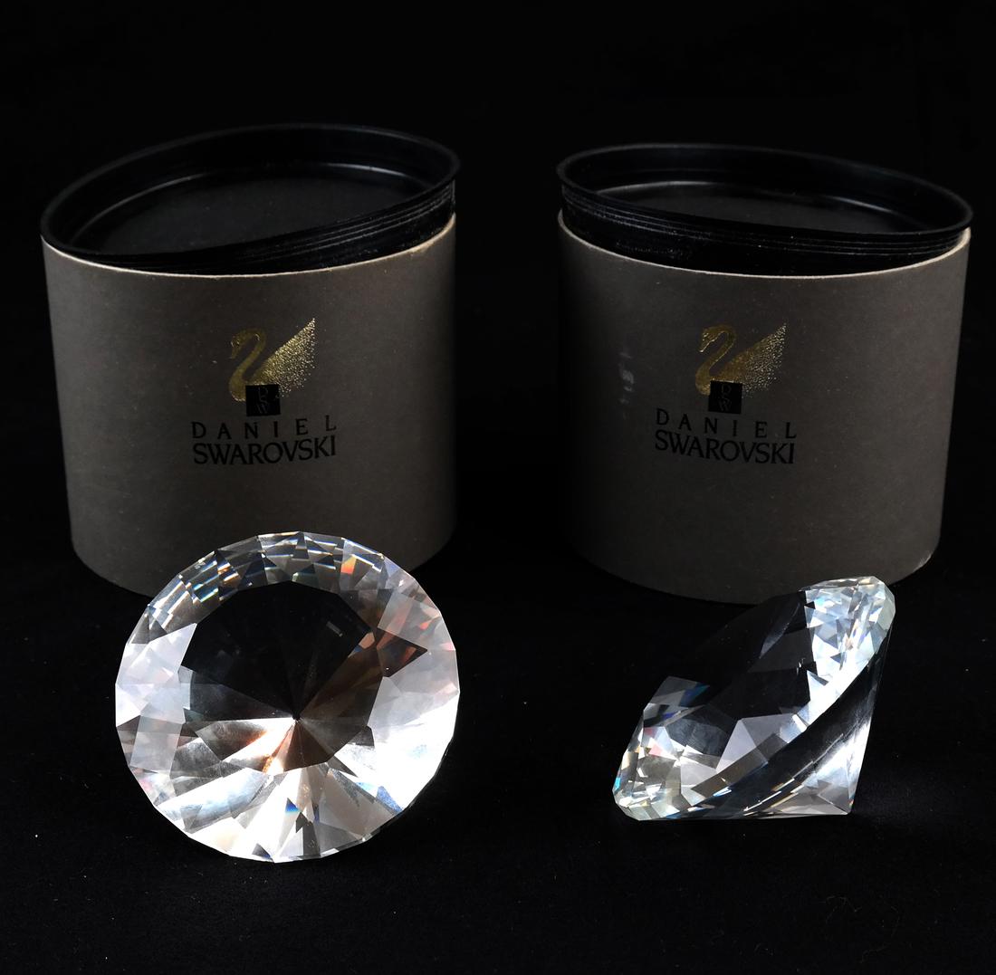Two Swarovski Crystal Chaton Paperweights (1 of 7)