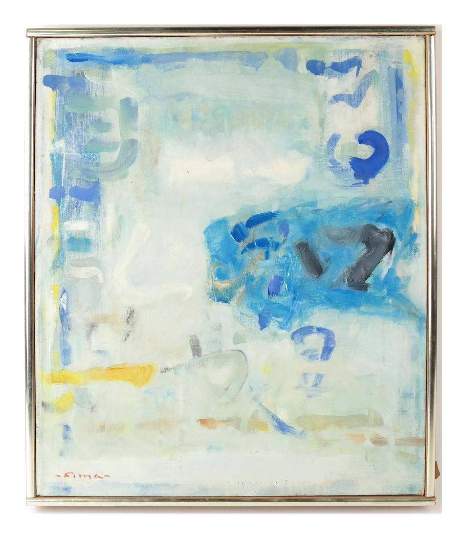 FIMA, Abstract Expressionist Painting on Canvas, 1962 (1 of 6)