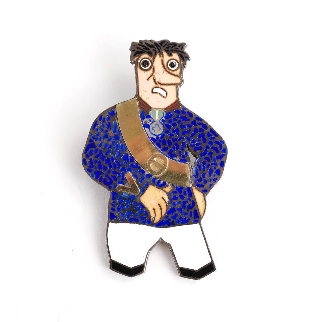 Enrico Baj Figural Cloisonne Pendant (1 of 13)