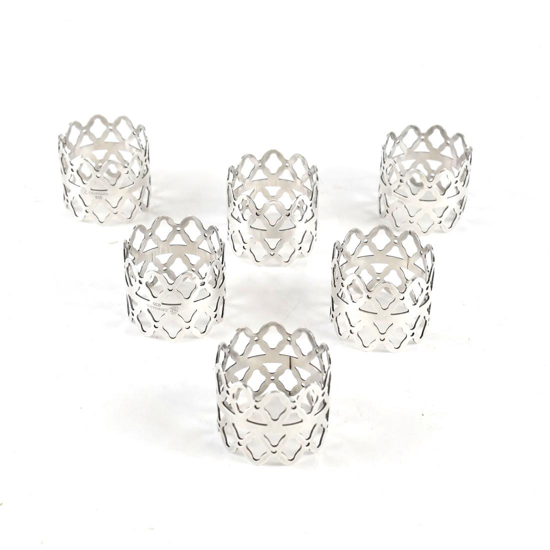 Six Danish Sterling Napkin Rings (1 of 5)