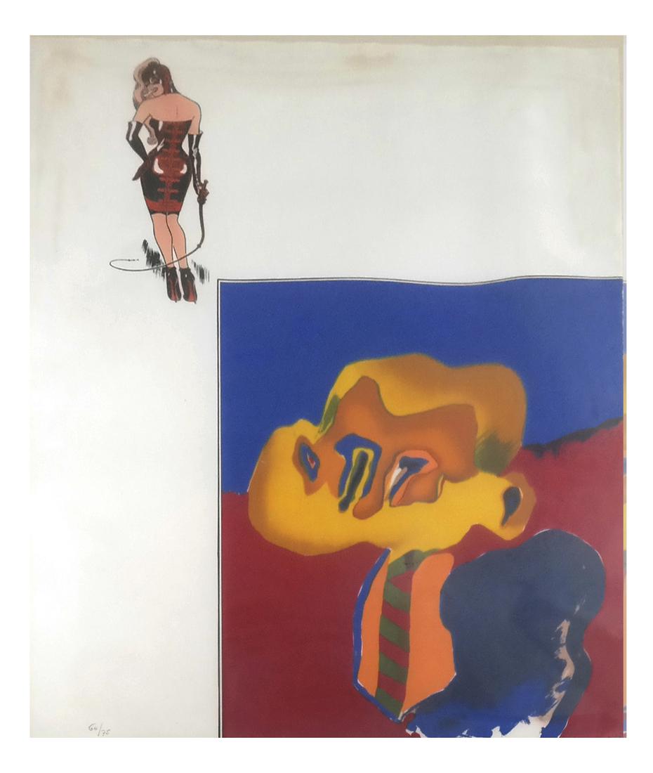 Abstract Lithograph, Woman with Whip (1 of 7)