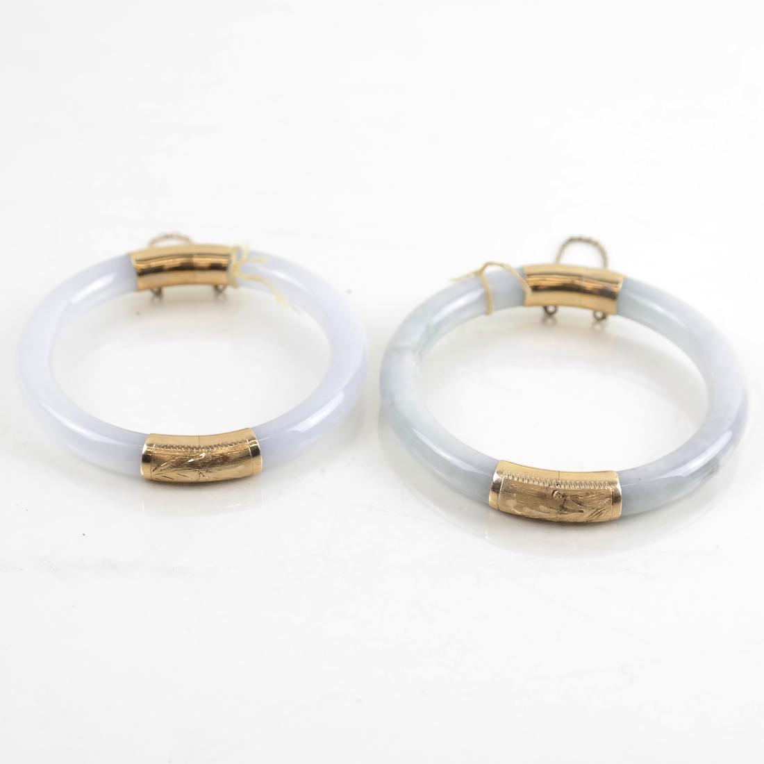 Two 14k Jadeite Bangles (1 of 5)