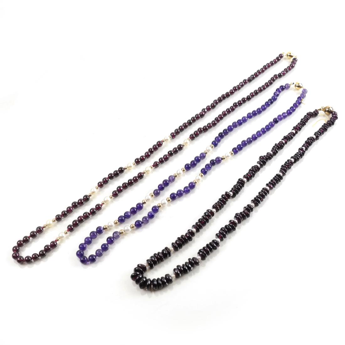 Three Silver and Amethyst Necklaces (1 of 4)