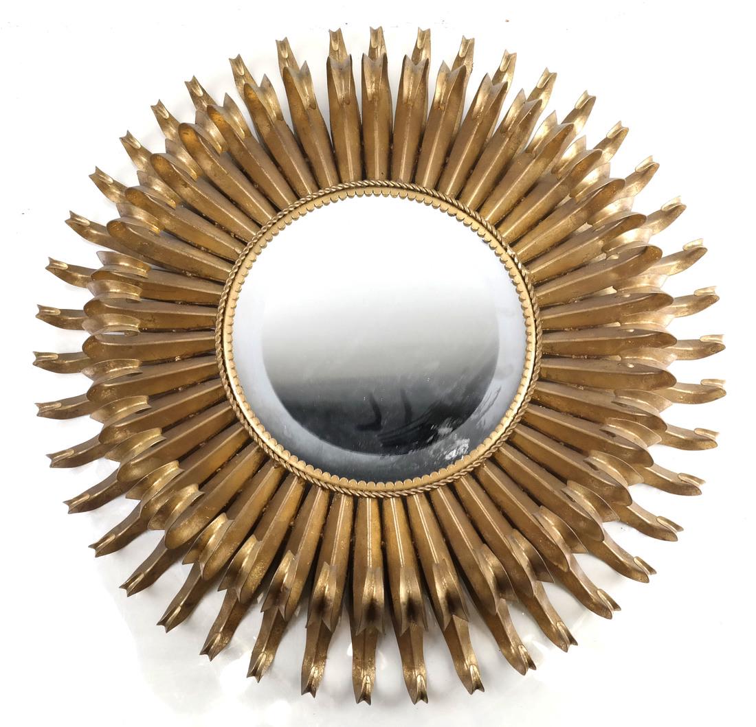 Gilt Metal Sunburst Wall Mirror (1 of 6)