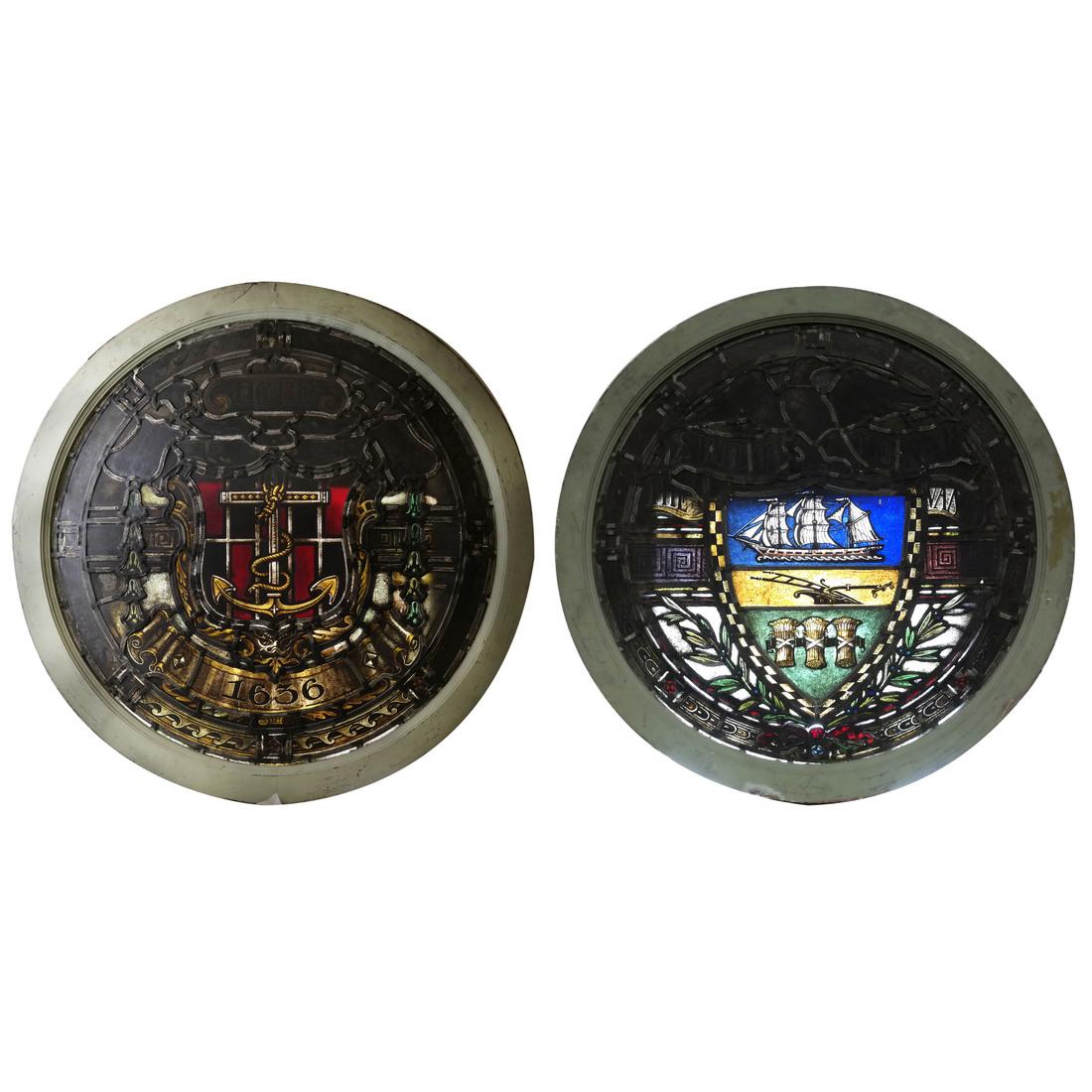 Two Leaded Glass Rondel Windows (1 of 10)