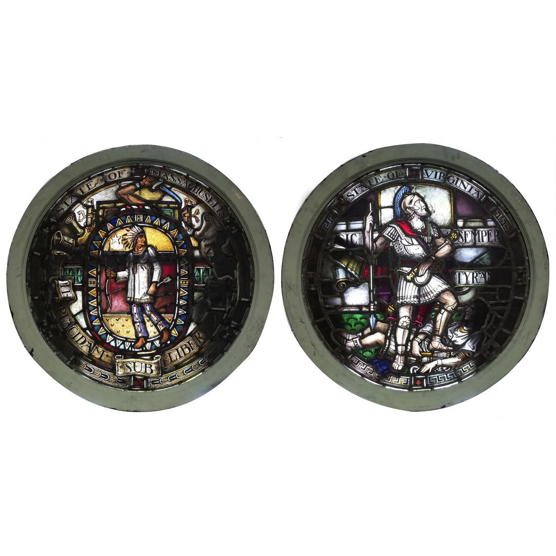Two Lead Glass Rondel Windows (1 of 10)