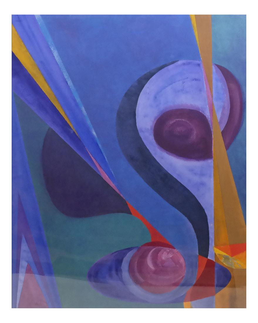 Rose H. Betensky, Acrylic Abstract: Framed acrylic on paper titled "Spirit of the Wind" by Rose Hart Betensky, New York artist. [Art: 30" x 22"; Frame: 35 1/2" x 28 3/4"]. Not examined out of frame.