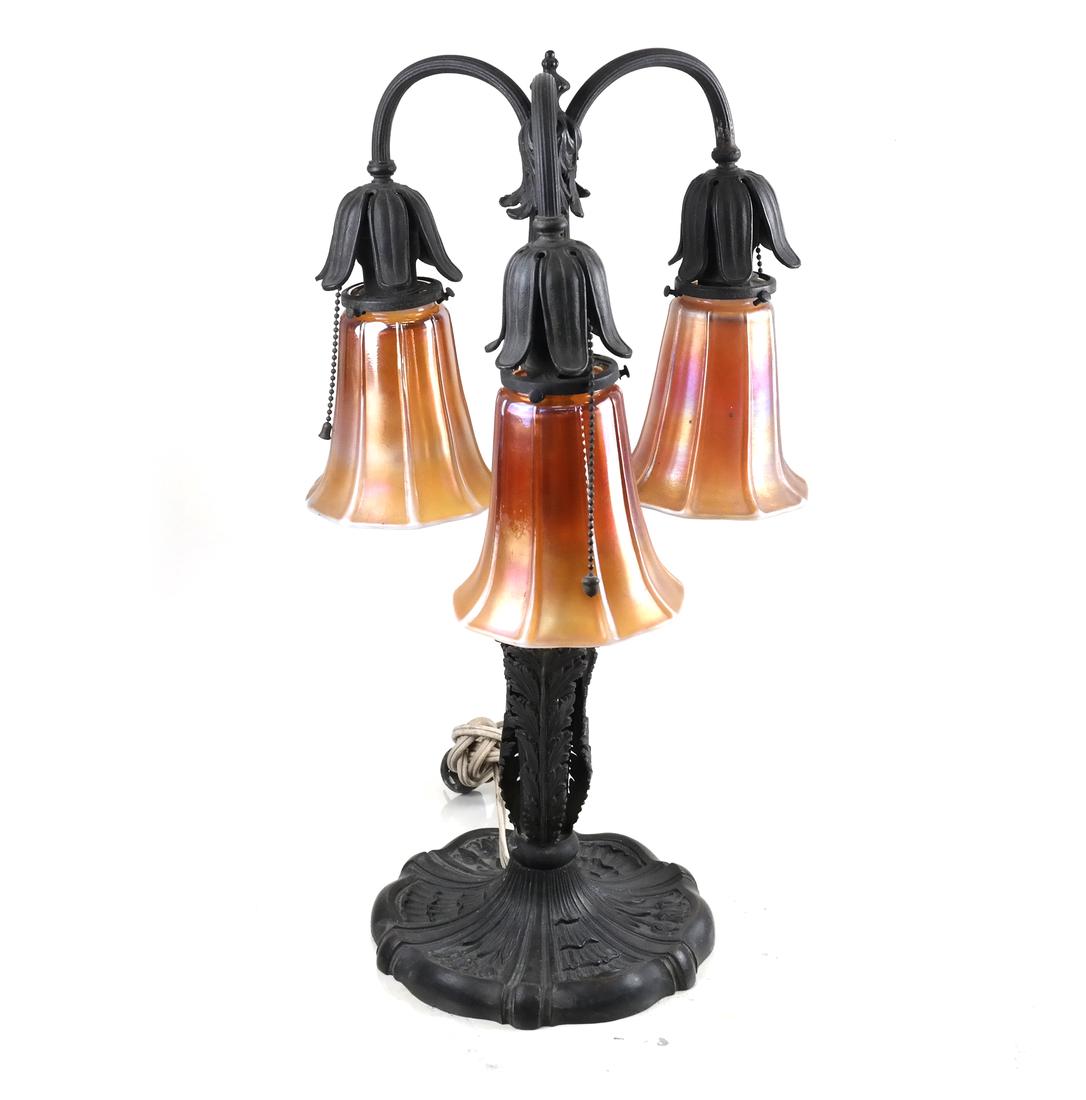 Bronze 3-Light Table Lamp (1 of 6)