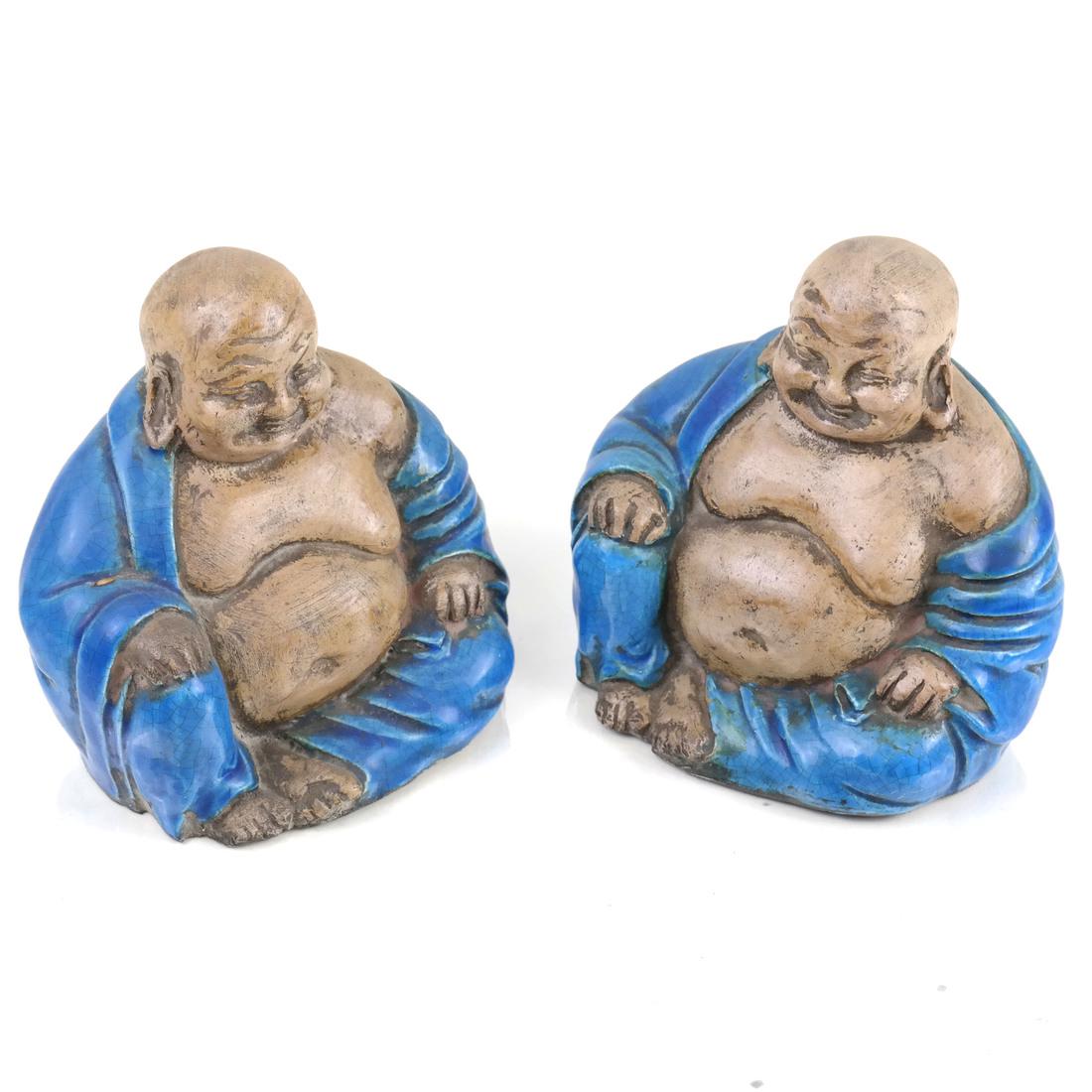 Two Ceramic Seated Buddhas (1 of 4)