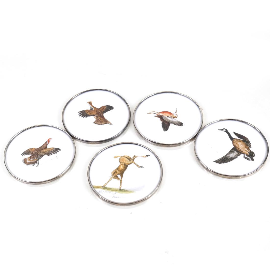 Five Sterling & Porcelain Coasters (1 of 8)