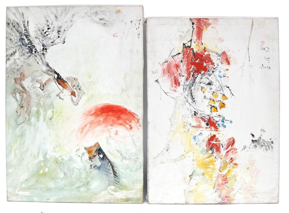 Two Abstract Oils on Canvas (1 of 10)