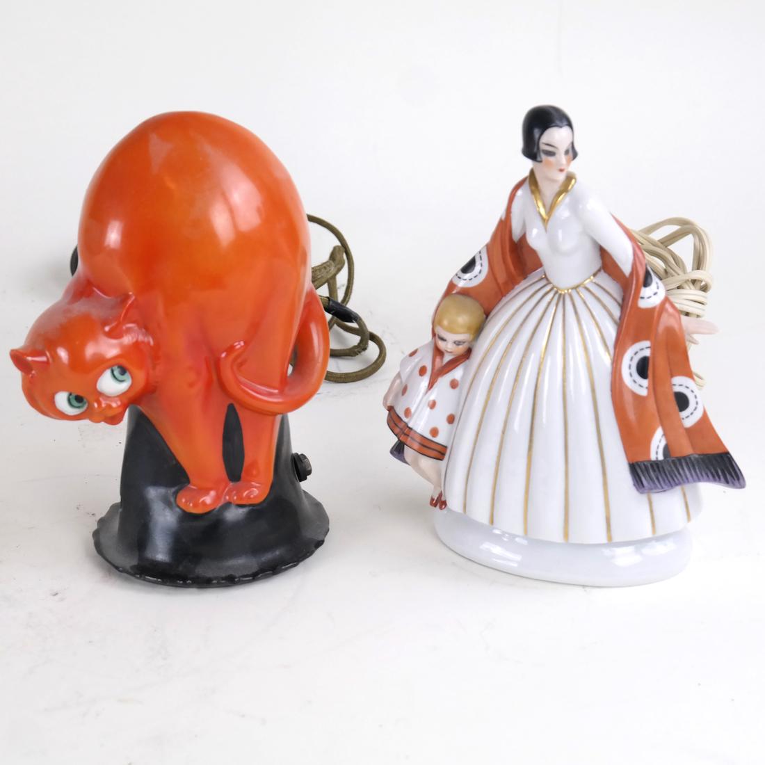 German Halloween Cat Lamp and Art Deco Lamp (1 of 6)