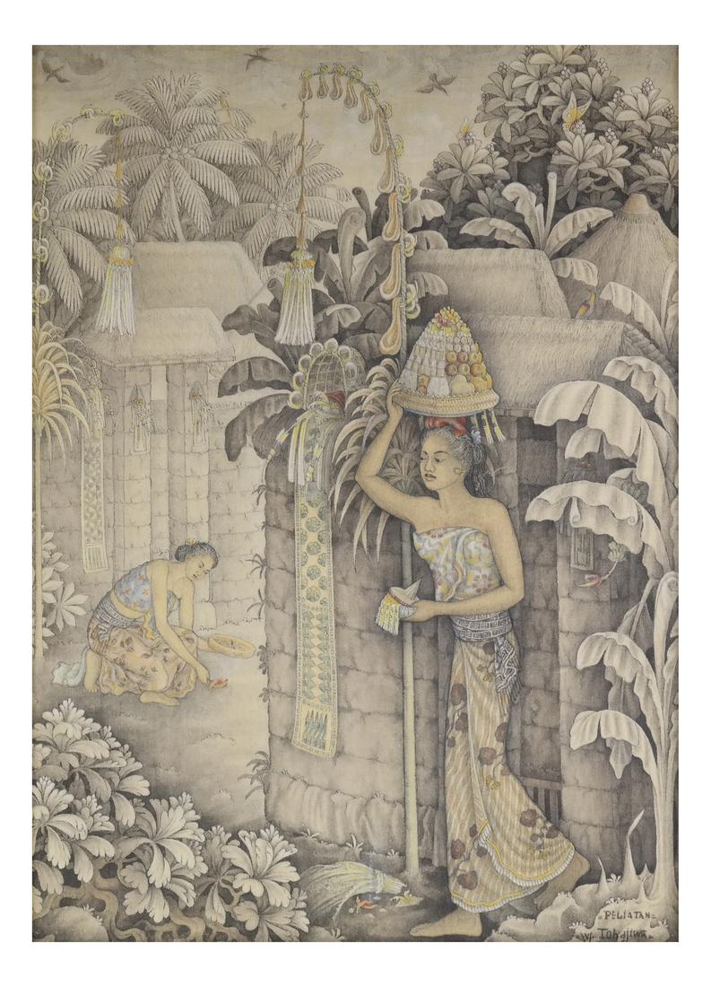 Balinese painting Peliatan Iohajiwa Figures (1 of 7)