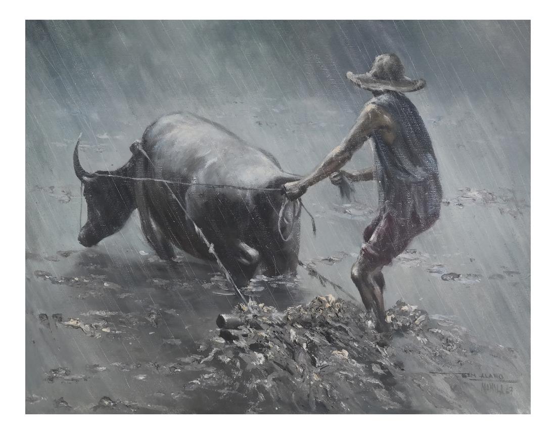 Ben Alano Oil Painting Figure And Bull Philippines (1 of 7)