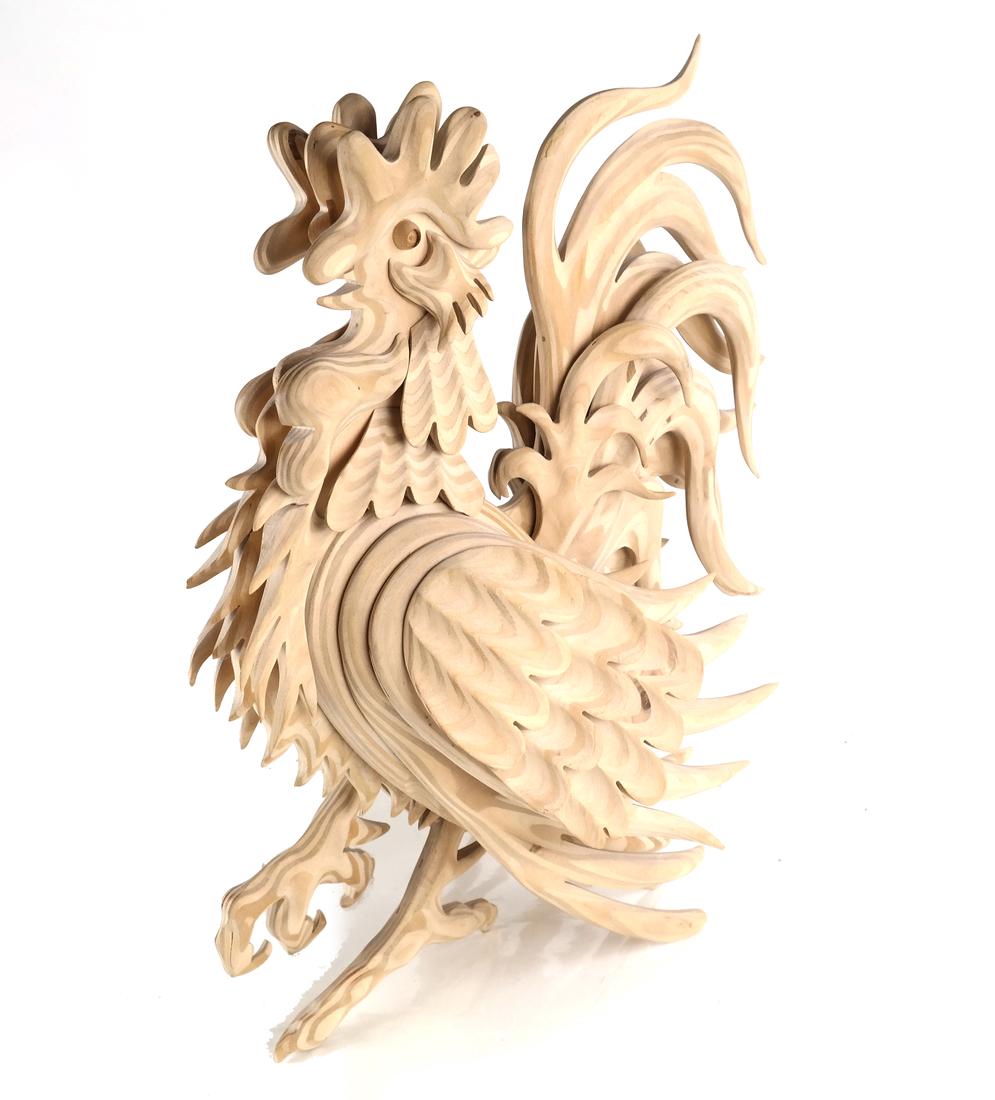 Modernist Carved Wood Rooster (1 of 7)
