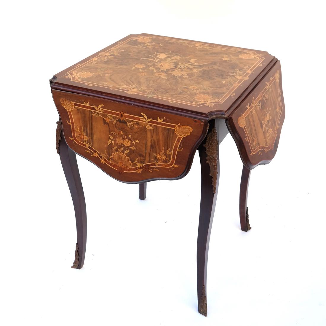 Louis Philippe Tulipwood Inlaid Clover Leaf Table (1 of 6)