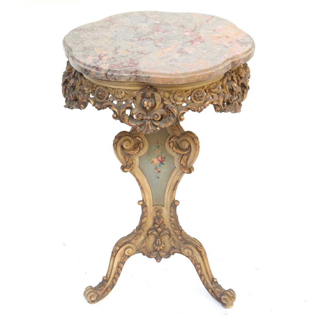 Clover Leaf Form Marble Top Table (1 of 6)