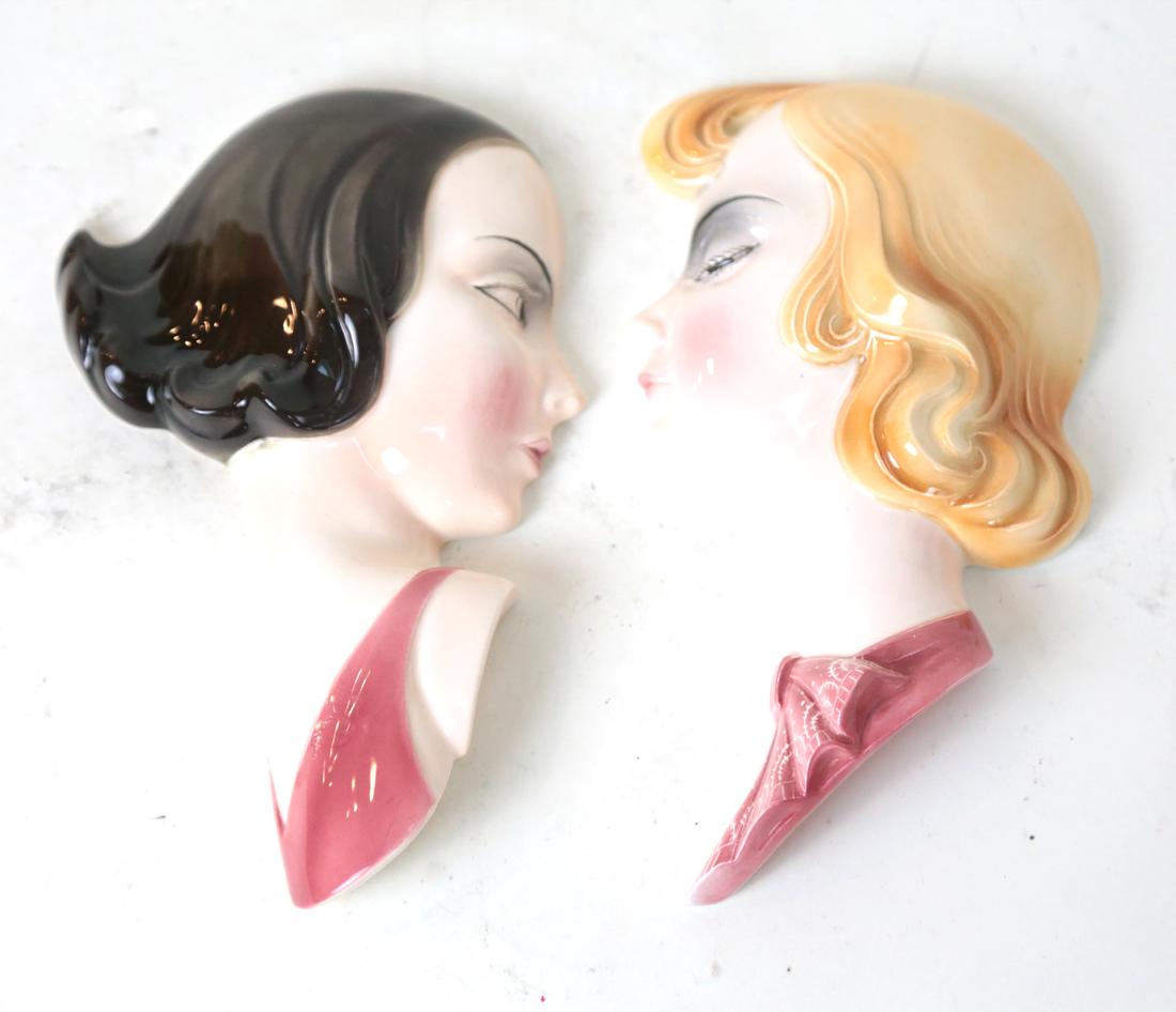 Pair of Art Deco-Style Porcelain Plaques (1 of 3)