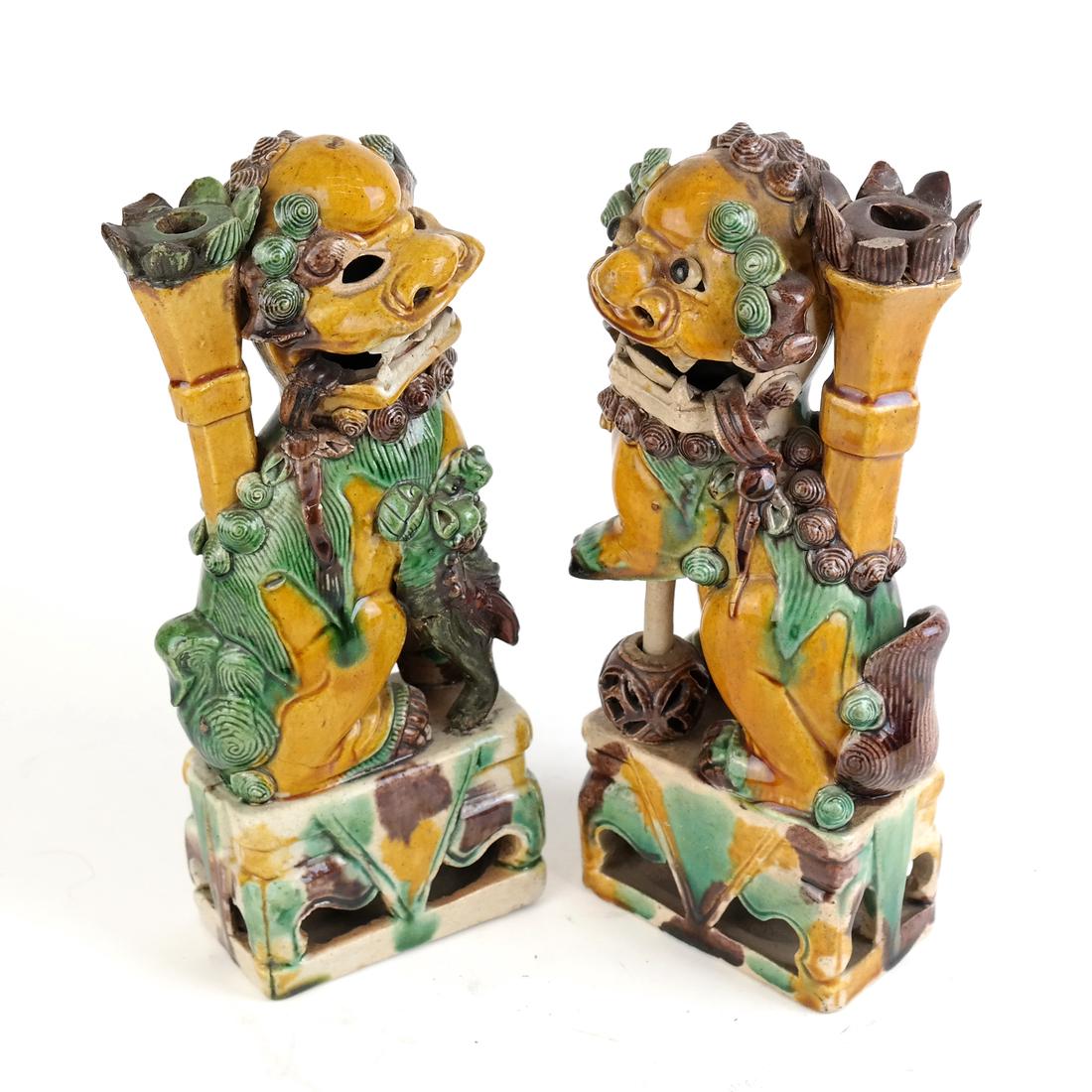 Pair of Chinese Porcelain Joss Sticks (1 of 8)