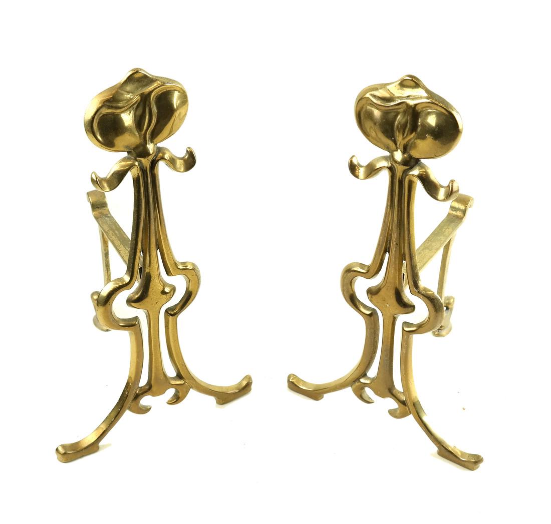 Pair of Miniature Brass Chenets (1 of 3)