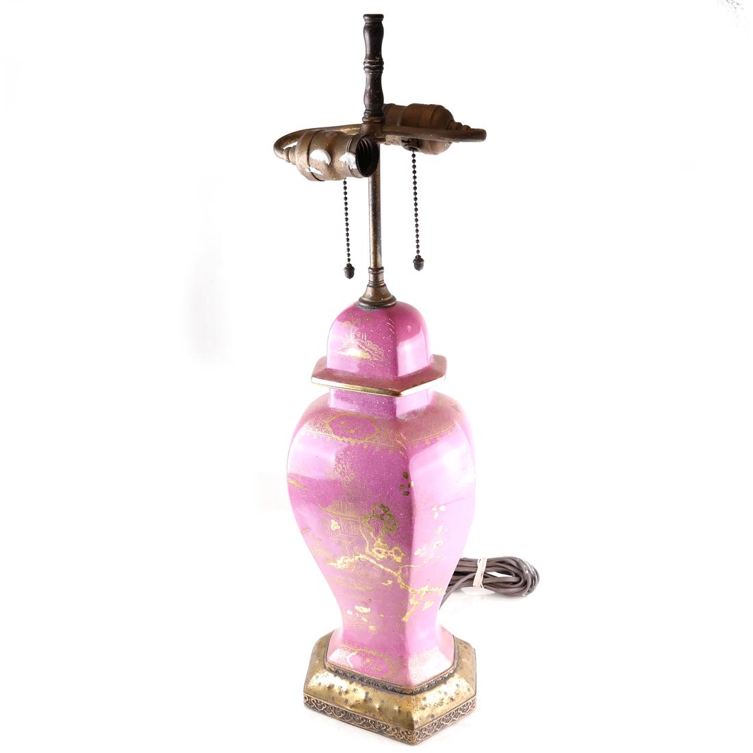 Asian-Style Parcel Gilt Decorated Lamp (1 of 8)