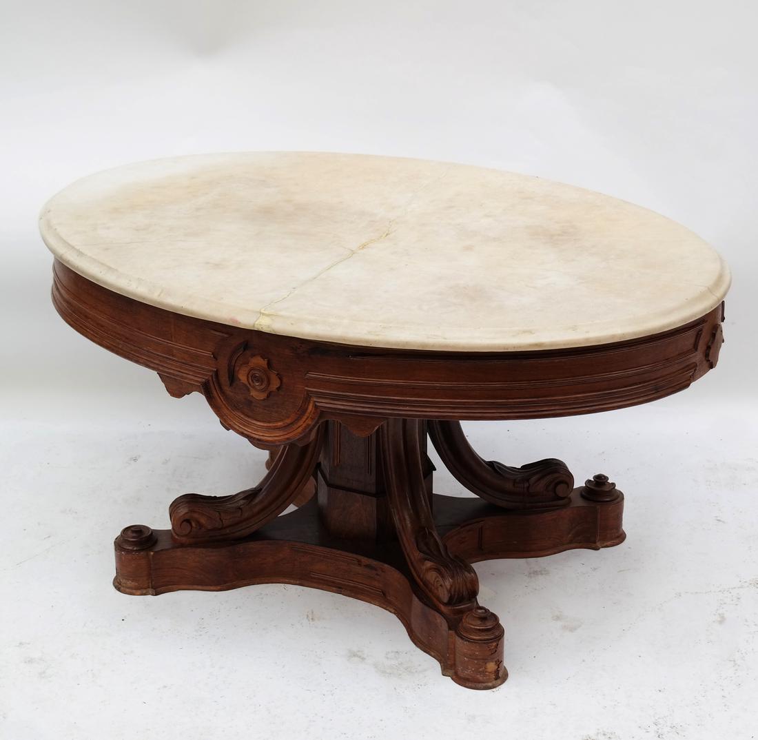 Oval Victorian Marble Top Table (1 of 7)