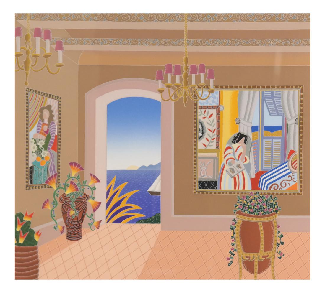 T McKnight Serigraph, Interior Scene (1 of 6)