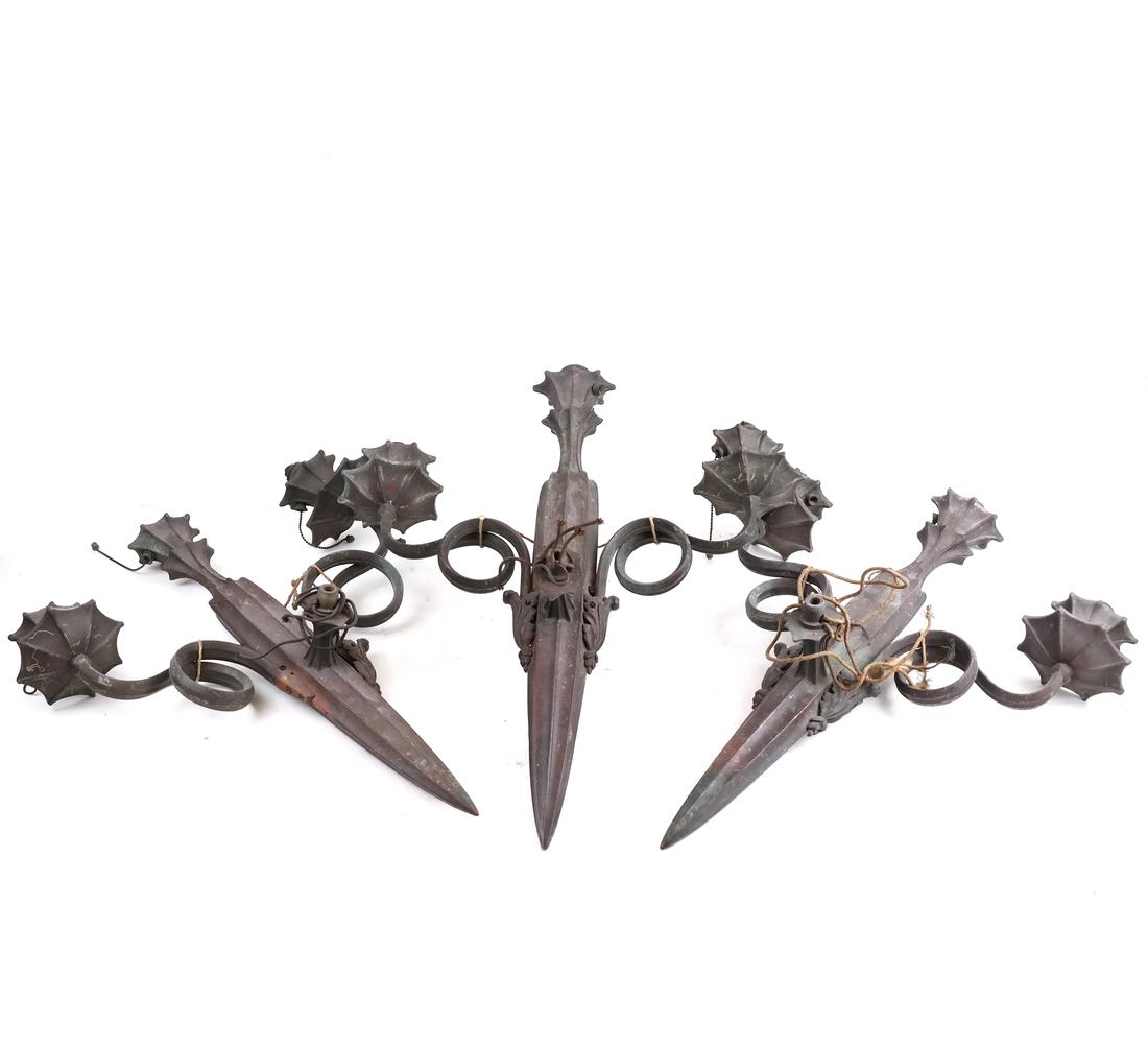 Three Deco Style Sconces (1 of 4)