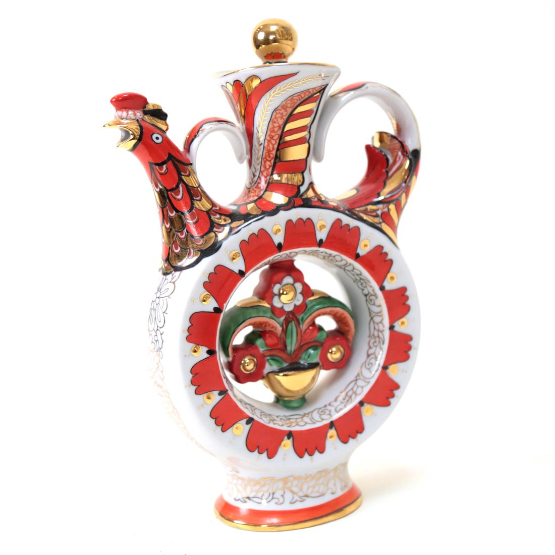 Russian Lomonosov Porcelain Rooster Teapot (1 of 5)