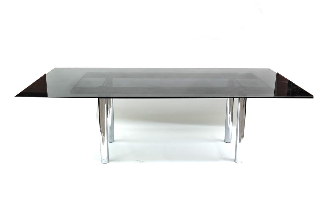 Knoll "Andre" Chrome, Glass Dining Table (1 of 7)