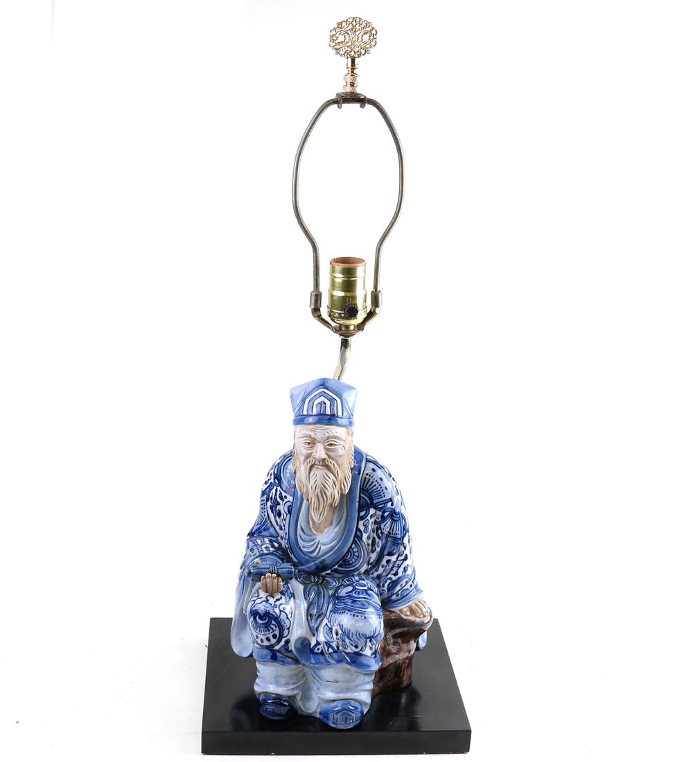 Asian Porcelain Figural Lamp (1 of 7)