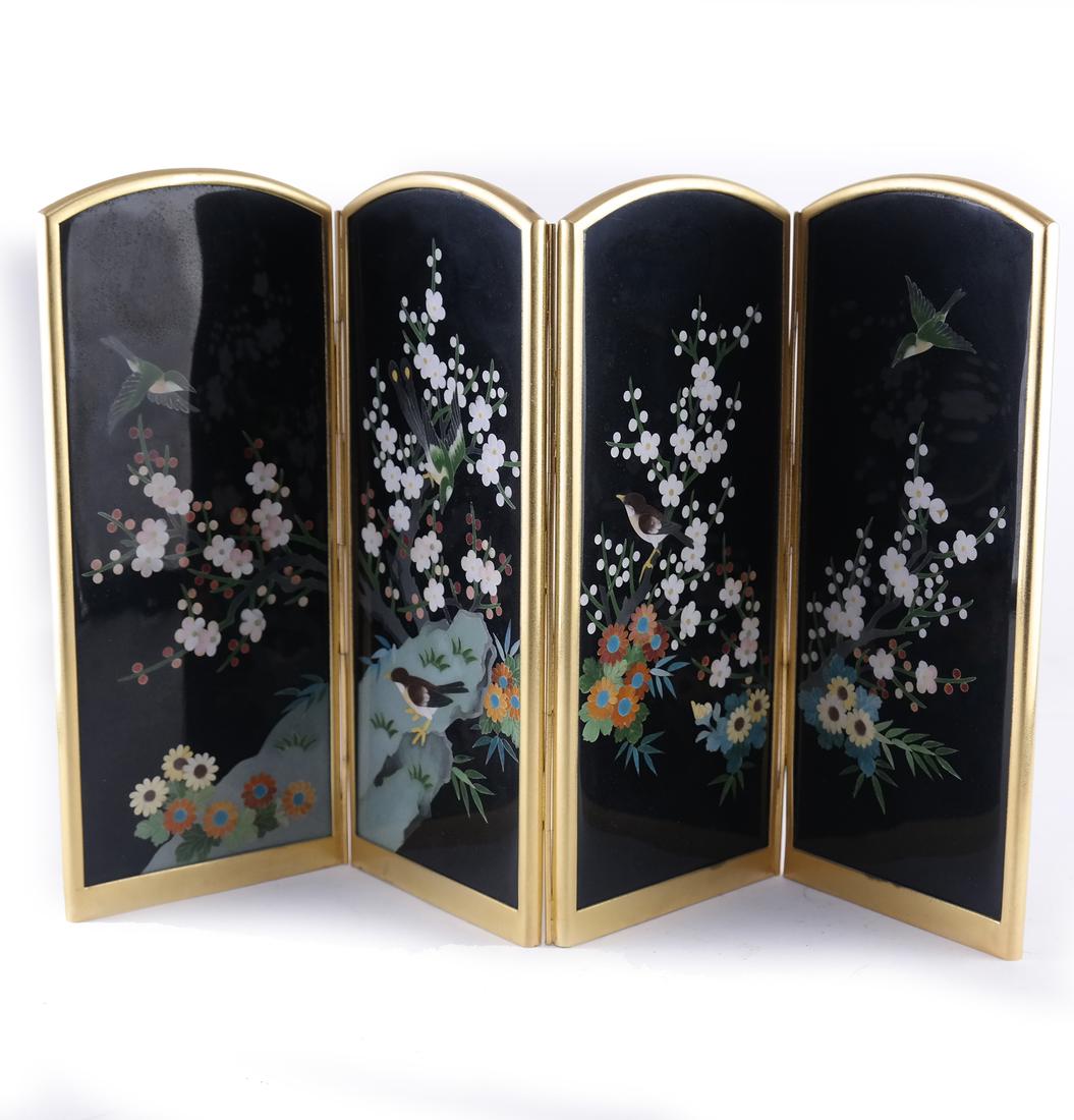 Japanese Cloisonne Screen (1 of 6)