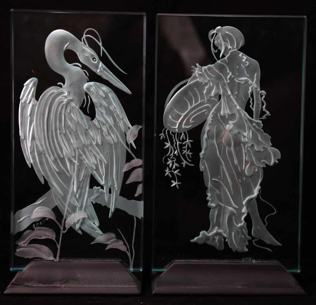 Two Acid Etched Glass Panels (1 of 6)