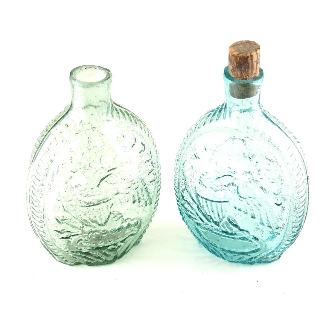 Two American Mold Blown Glass Flasks (1 of 5)