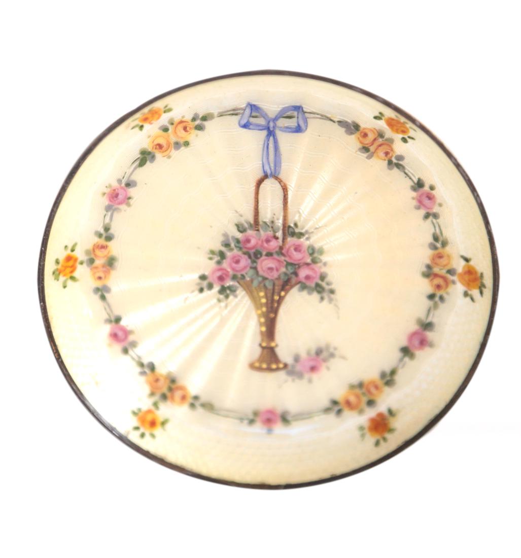 Engine-Turned Enameled Silver Dish (1 of 3)