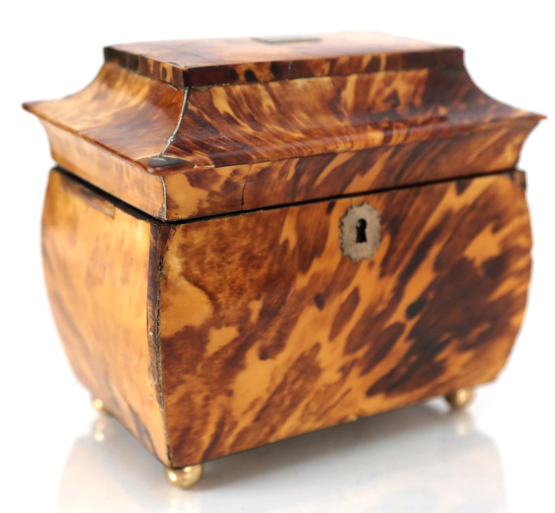 Antique Silver Plate & Veneer Tea Caddy (1 of 6)