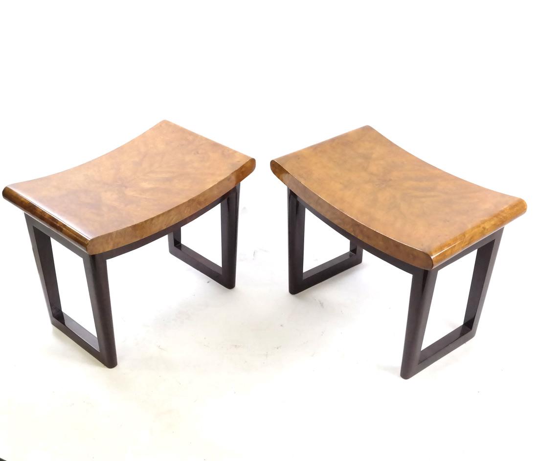 Pair of Art Deco-Style Burl Benches (1 of 4)