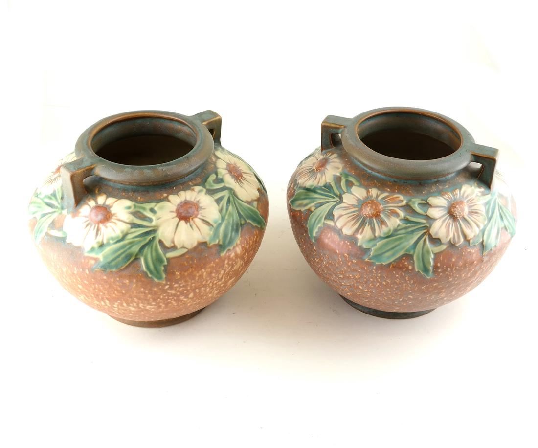 Pair of Roseville Dahlrose Vases (1 of 4)