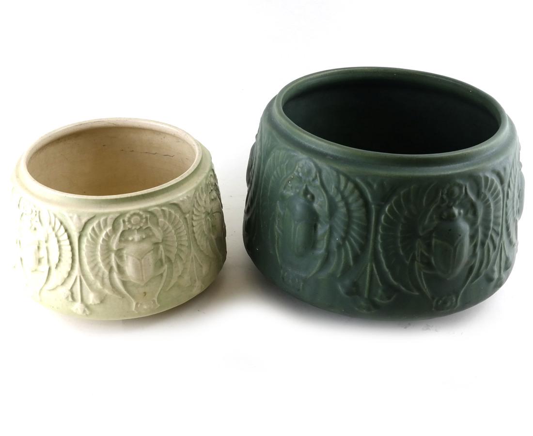 Two Roseville Scarab Decorated Planters (1 of 7)