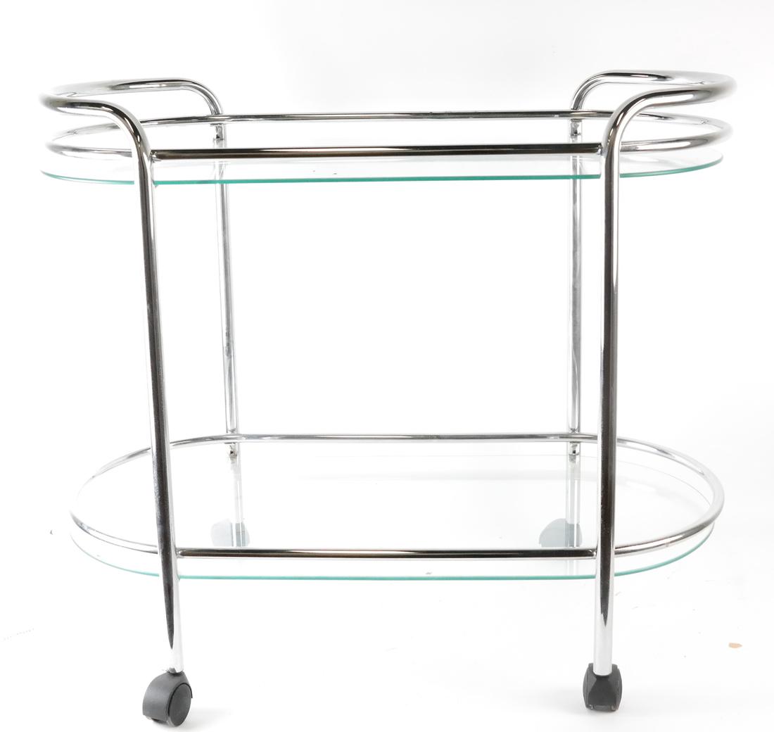 Modern Chrome & Glass Tea/Bar Cart (1 of 4)