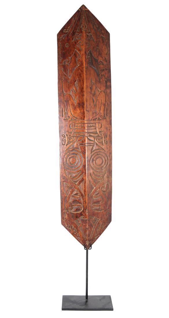African Carved Shield with Handle (1 of 8)