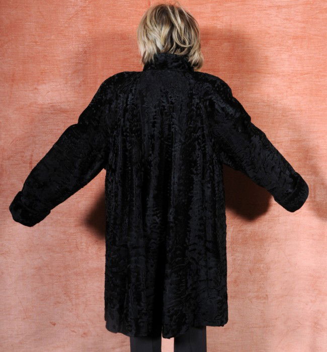 Black Persian Lamb Jacket. App. Size 10-12. Jane: Black Persian Lamb Jacket. App. Size 10-12. Jane Wyman Estate. Sculptured Fur. Do Not Guarantee Size.