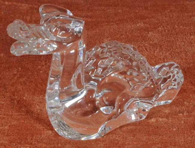 Clear Baccarat Figure of a Dragon Paperweight. 3 : Clear Baccarat Figure of a Dragon Paperweight. 3 1/2" H x 5" W. Jane Wyman & Ronald Reagan Est.