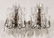 130: PR. BRONZE 3 LIGHT WALL SCONCES. CUT CLEAR & SMOKY