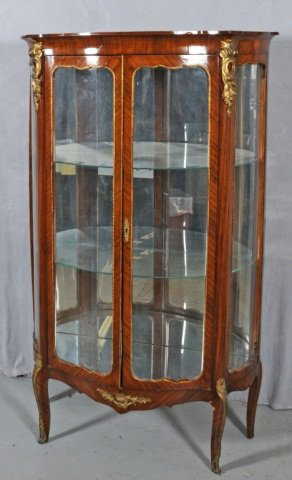 91 Egyptian Louis Xv Style Curio Cabinet Curved Gl